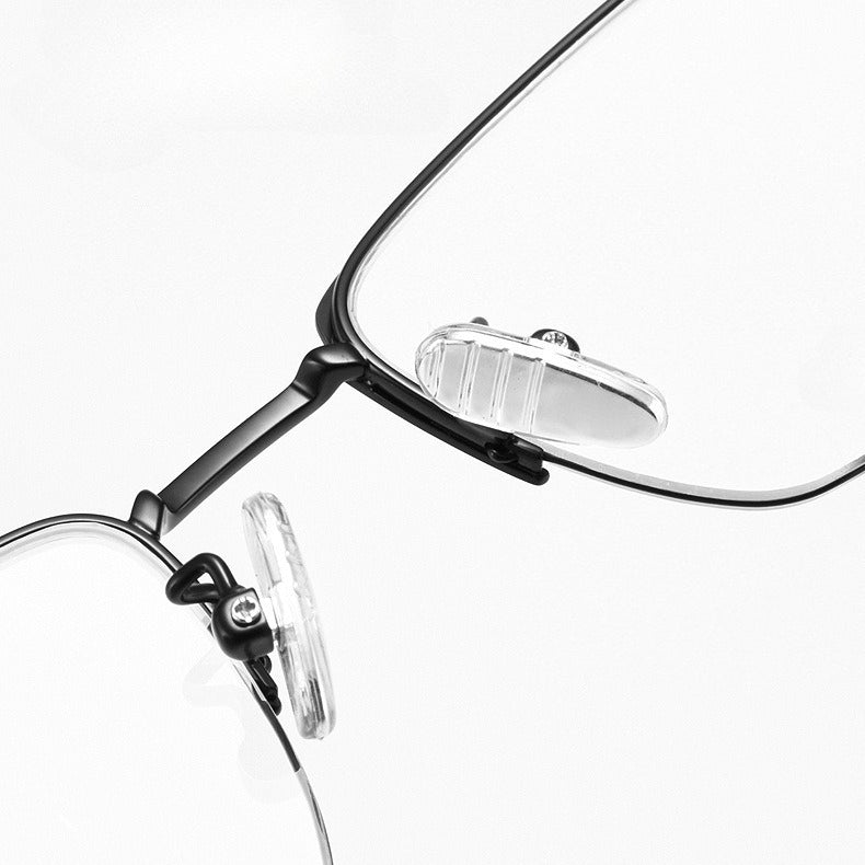 AUT028 Custom Prescription Semi-Rimless Titanium Glasses with Blue Light Lenses - AUROOA