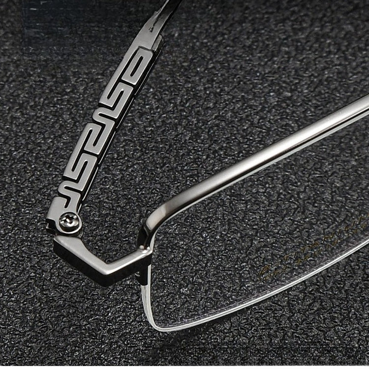 AUT023 Men's Pure Titanium Half-Rim Prescription Glasses – Lightweight Business Eyewear with Single Vision Myopia Lenses for Reading & Office Work - AUROOA