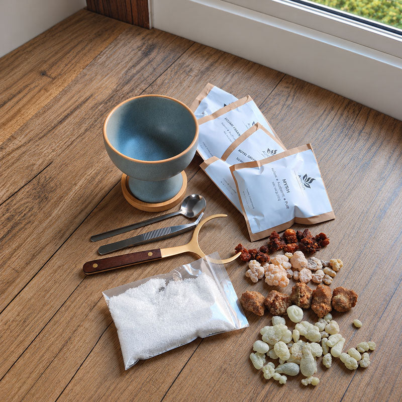 Premium Ceramic Frankincense & Myrrh Burner Set