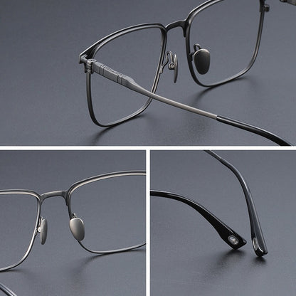AUT006 Titanium Eyeglasses with Myopia Lenses.