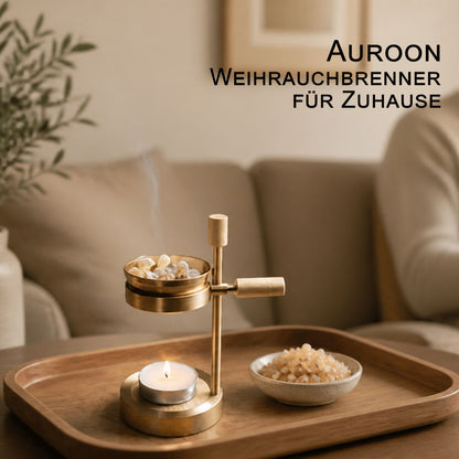 Brûleur d'encens en laiton réglable Aurooa pour résine d'encens, huiles essentielles et encens