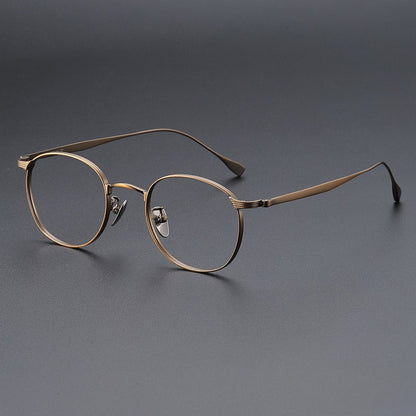 AUT004 Pure Titanium Men's Eyeglasses with Myopia Lenses.