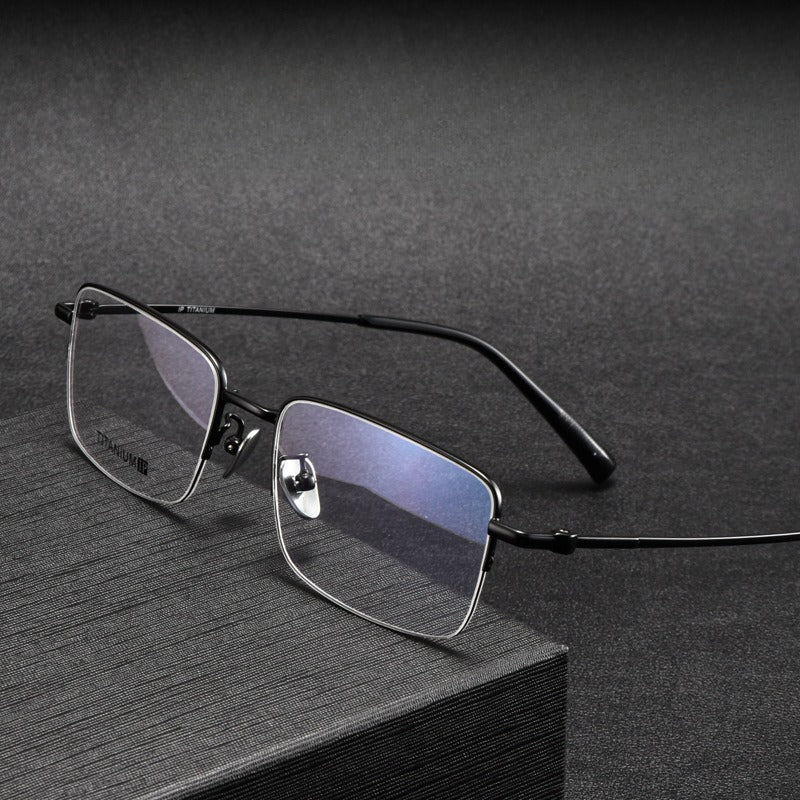 AUT015 Titanium Eyes Glasses with Prescription Myopia Lenses