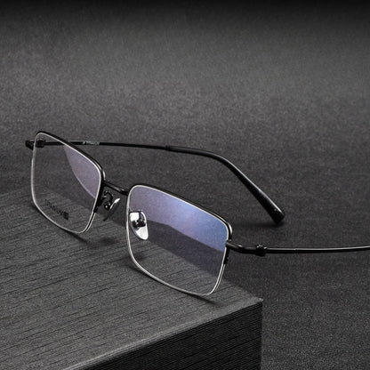 AUT015 Titanium Eyes Glasses with Prescription Myopia Lenses