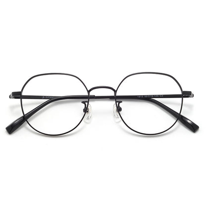 AU0008 Women's Pure Titanium Polygonal Eyeglasses with Myopia Lenses.