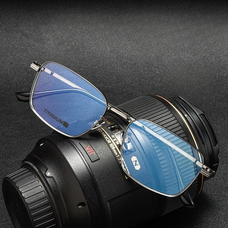 AUT016 Titanium Eyes Glasses with Prescription Myopia Lenses
