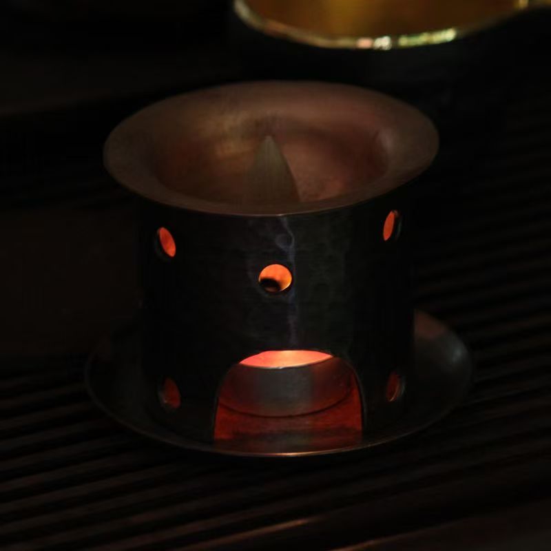 Quemador de incienso y velas de latón vintage | Quemador de resina y aceites esenciales para el hogar