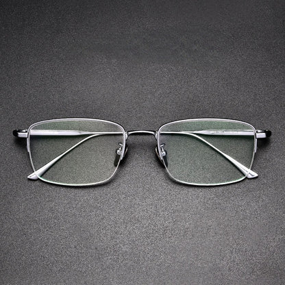 Men's Pure Titanium Semi-Rimless Prescription Glasses.