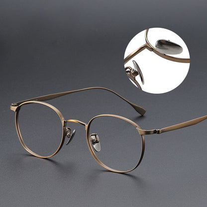 AUT004 Pure Titanium Men's Eyeglasses with Myopia Lenses.