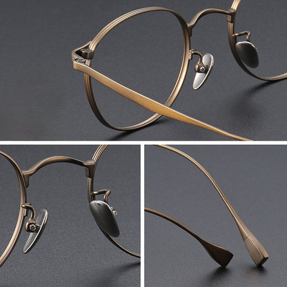 AUT004 Pure Titanium Men's Eyeglasses with Myopia Lenses.