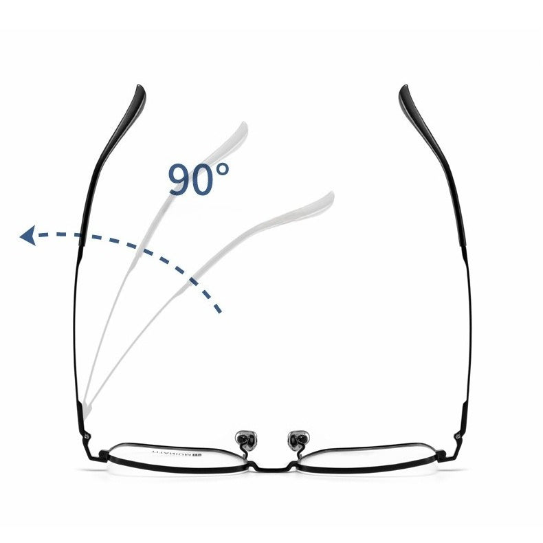 AUT016 Titanium Eyes Glasses with Prescription Myopia Lenses