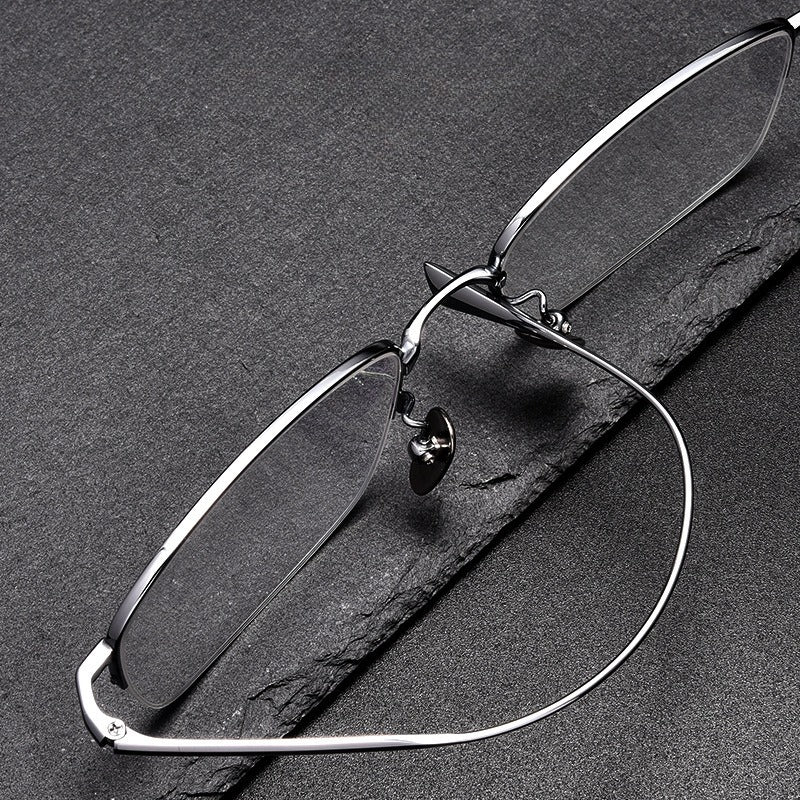 Men's Pure Titanium Semi-Rimless Prescription Glasses.