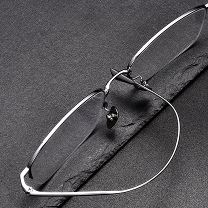 Men's Pure Titanium Semi-Rimless Prescription Glasses.