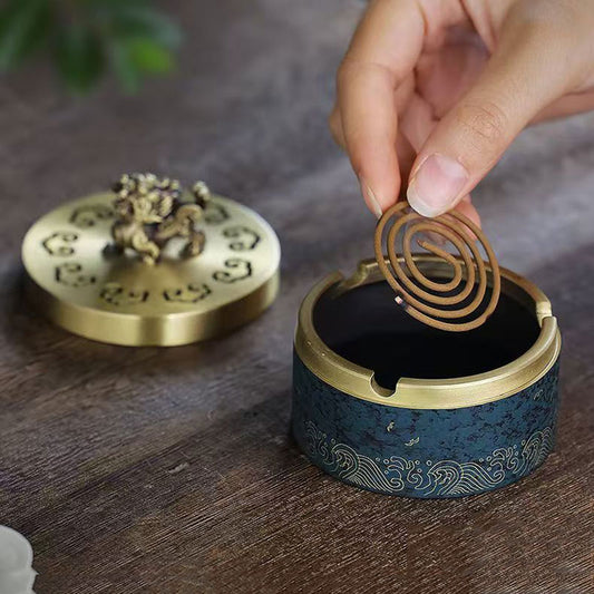 4 in 1 Brass Sika Deer Incense Burner, Premium Sandalwood Incense Holder for Stick, Coil & Cone Incense