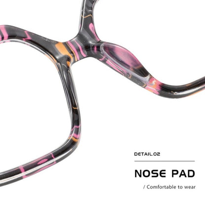 AU0019 Stylish Multi-Color Blending Large Frame Prescription Glasses for Women - Custom Full-Rim Anti-Blue Light Myopia Glasses with Lenses - AUROOA