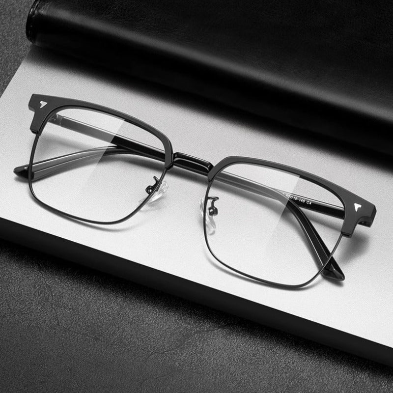 AUT002 Pure Titanium Men's Eyeglasses with Myopia Lenses.