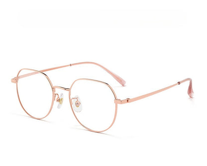 AU0008 Women's Pure Titanium Polygonal Eyeglasses with Myopia Lenses.