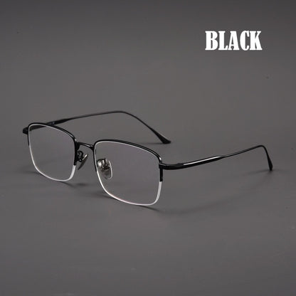 Men's Pure Titanium Semi-Rimless Prescription Glasses.