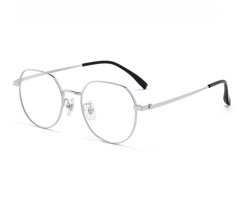 AU0008 Women's Pure Titanium Polygonal Eyeglasses with Myopia Lenses.