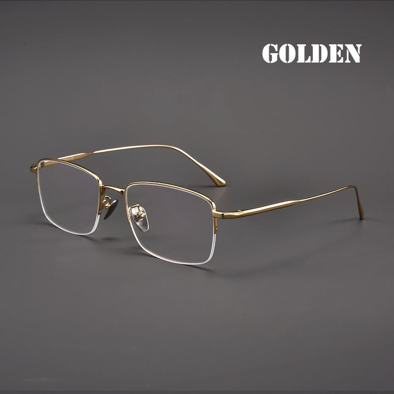 Men's Pure Titanium Semi-Rimless Prescription Glasses.