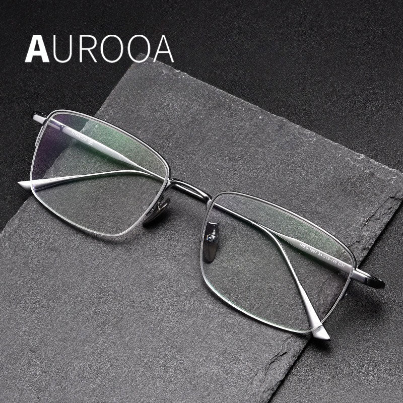 Men's Pure Titanium Semi-Rimless Prescription Glasses.