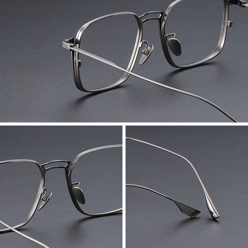 AUT005 Pure Titanium Men's Eyeglasses with Myopia Lenses.