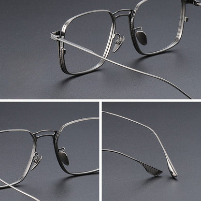 AUT005 Pure Titanium Men's Eyeglasses with Myopia Lenses.
