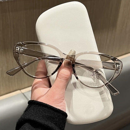 AU0018 Gradual Tea Color Prescription Glasses, High-End Oval Full-Rim Reading & Work Eyewear with Blue Light Protection - AUROOA