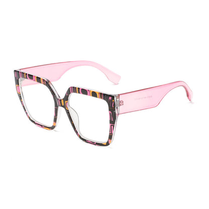 AU0019 Stylish Multi-Color Blending Large Frame Prescription Glasses for Women - Custom Full-Rim Anti-Blue Light Myopia Glasses with Lenses - AUROOA