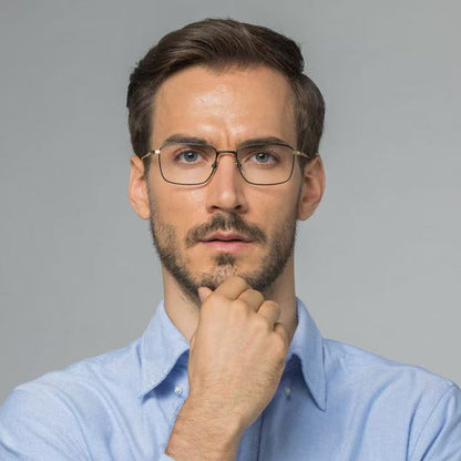 AUT001 Men's Pure Titanium Prescription Glasses for Myopia.