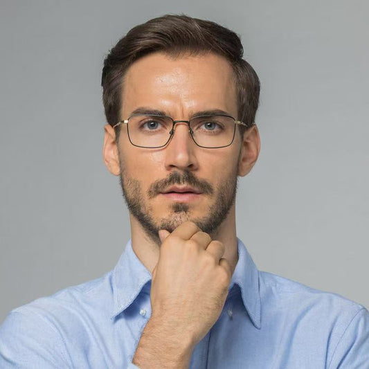 AUT001 Men's Pure Titanium Prescription Glasses for Myopia.
