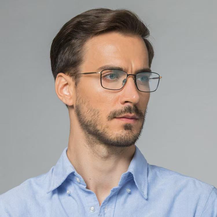 AUT001 Men's Pure Titanium Prescription Glasses for Myopia.