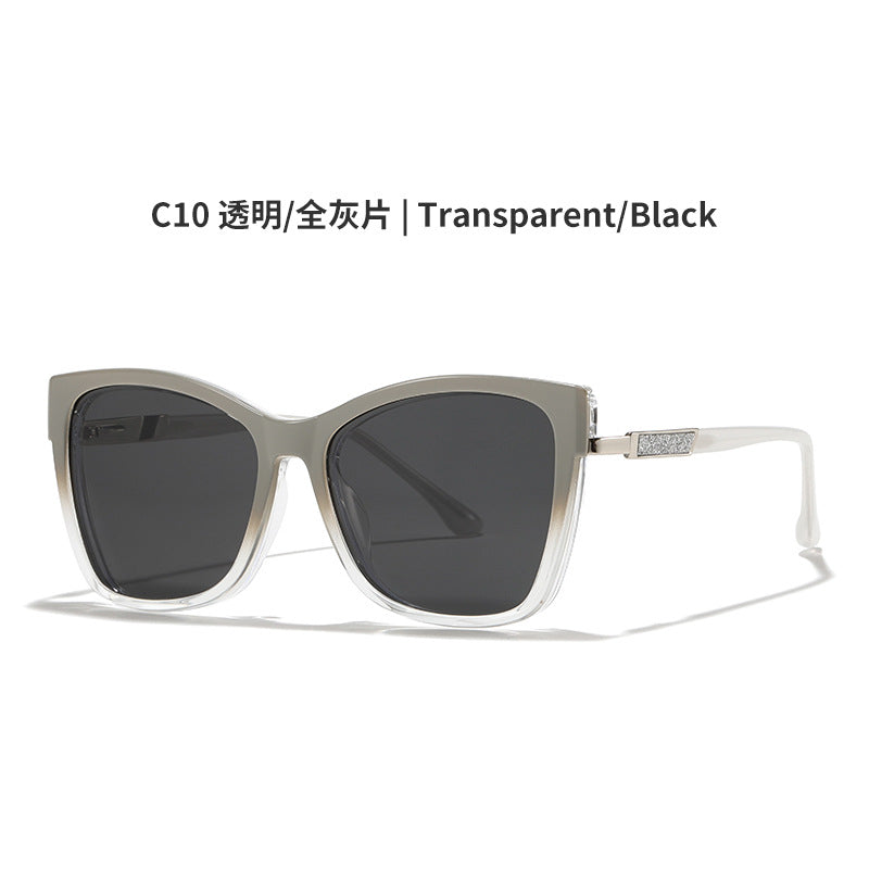 AU0012 Dual-Purpose Eyeglasses: Clear Lenses for Indoor, Tinted Clip-On for Outdoor.