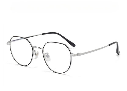 AU0008 Women's Pure Titanium Polygonal Eyeglasses with Myopia Lenses.