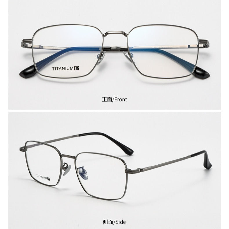 AUT016 Titanium Eyes Glasses with Prescription Myopia Lenses