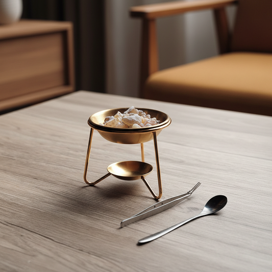Brass Incense Burner - Matte Brass Close-up