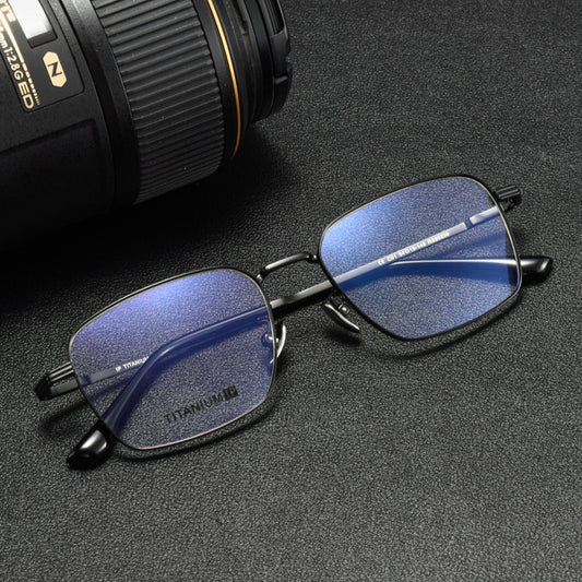 AUT016 Titanium Eyes Glasses with Prescription Myopia Lenses