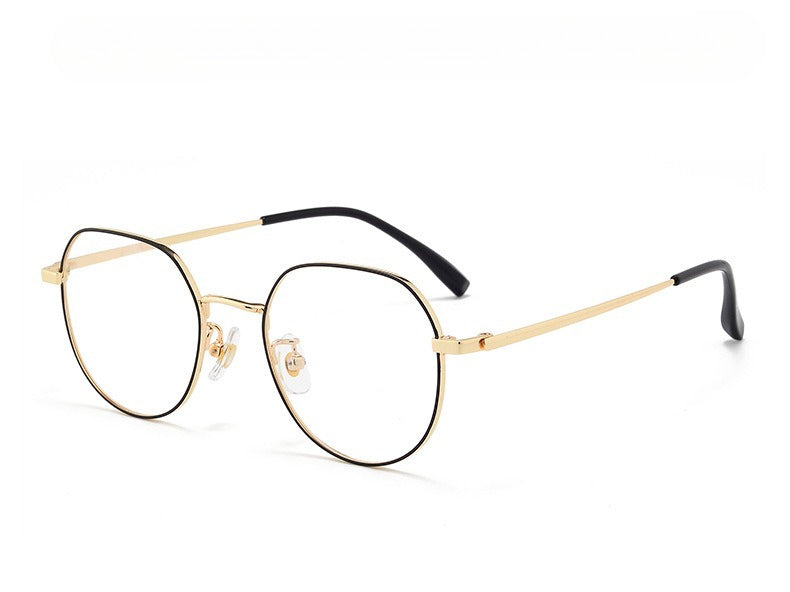 AU0008 Women's Pure Titanium Polygonal Eyeglasses with Myopia Lenses.