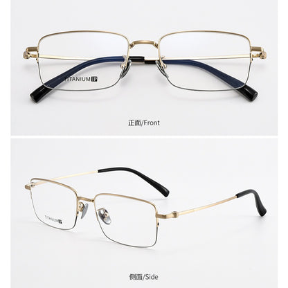 AUT015 Titanium Eyes Glasses with Prescription Myopia Lenses
