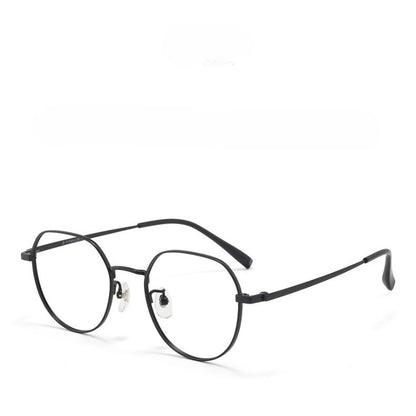 AU0008 Women's Pure Titanium Polygonal Eyeglasses with Myopia Lenses.