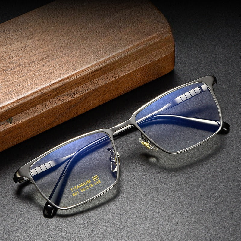 AUT018 Titanium Eyes Glasses with Prescription Myopia Lense